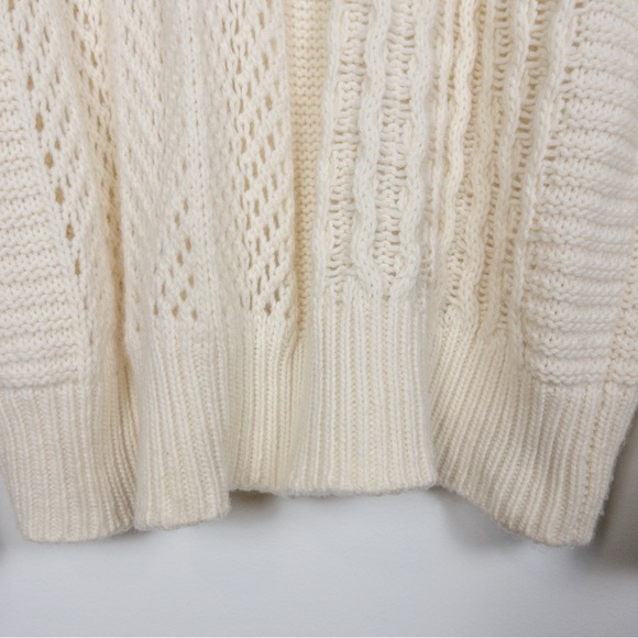 Athleta Wool Cashmere Ivory Bedford Cable Knit Sweater - Picture 11 of 15